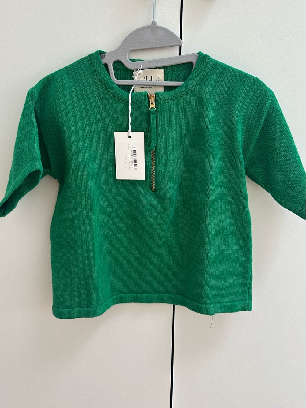 VILD HOUSE OF LITTLE - ORGANIC COTTON KNIT KIMONO SHIRT - BEECH TREE GREEN